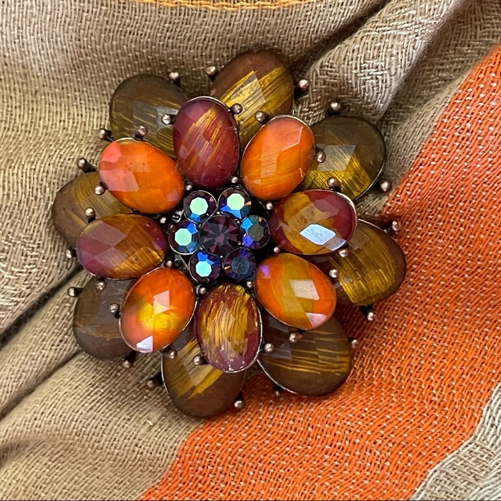 Vintage Fall Floral Brooch